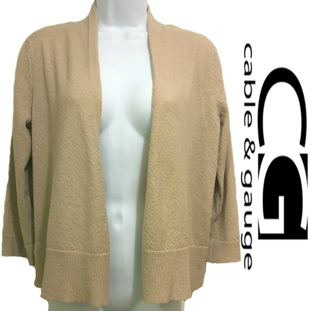 Cable & Gauge Latte Color Cardigan Sweater
